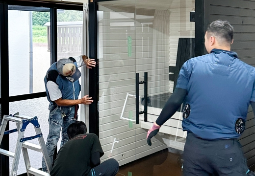 サウナ施工中の様子
